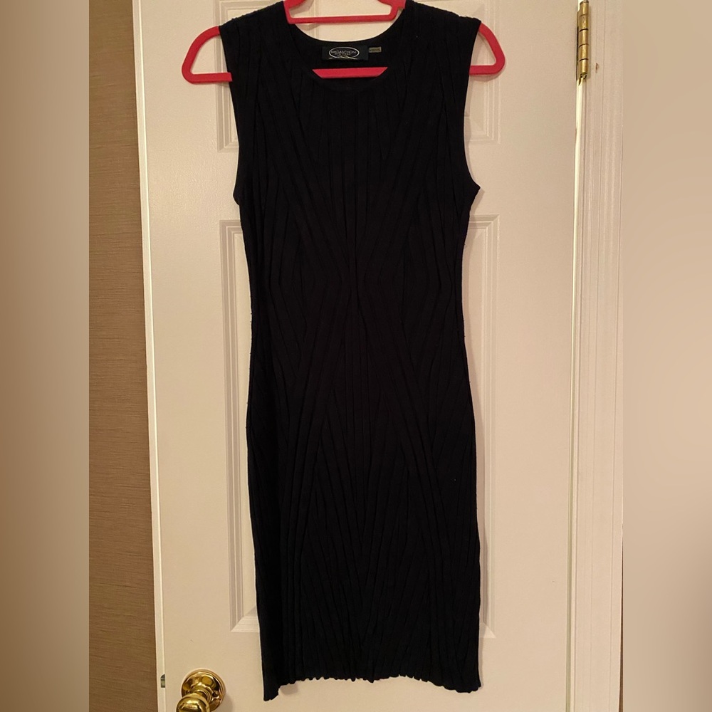 Magaschoni Silk & Cashmere blend navy dress, size M
